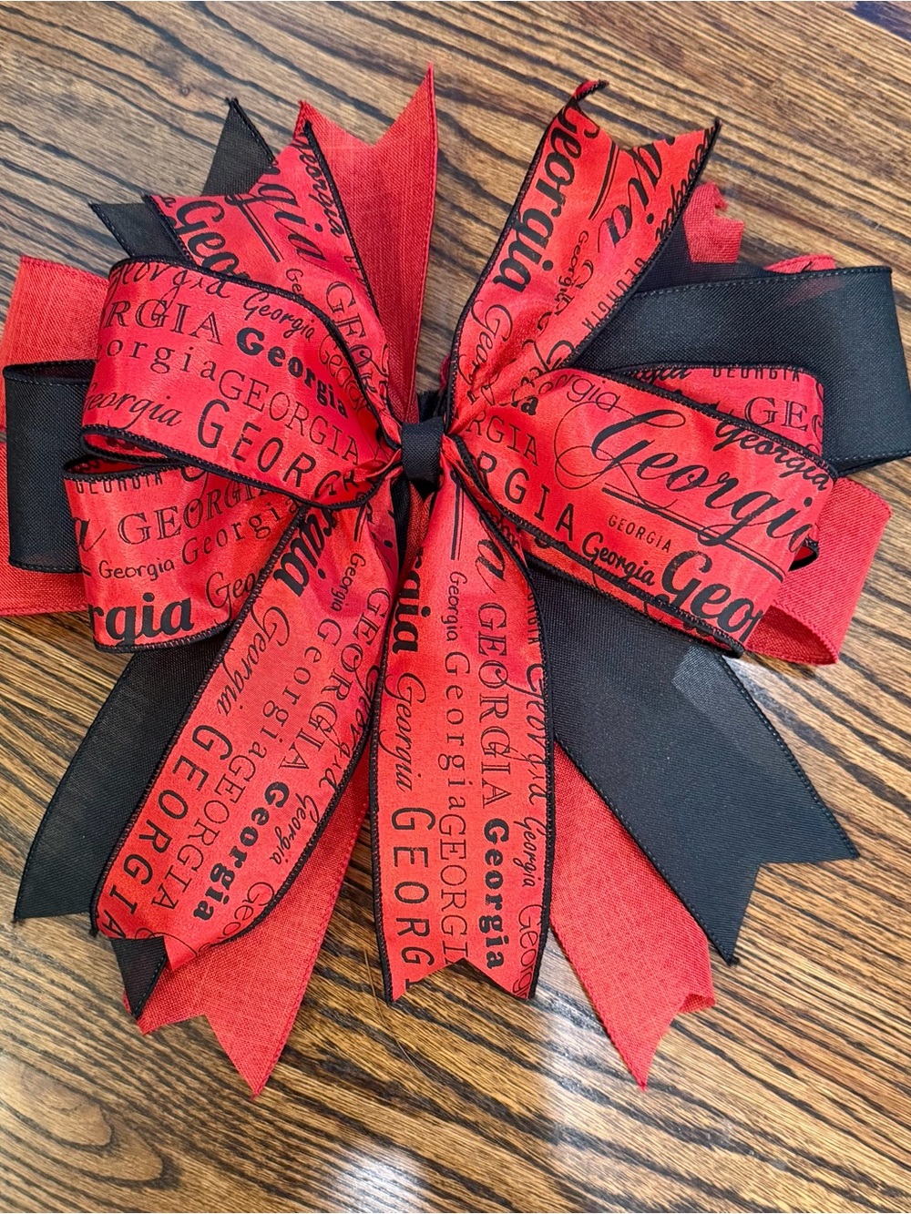 Georgia Script Red & Black Decorative Bow